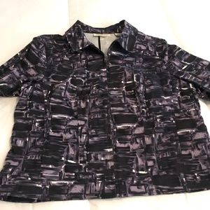 Coldwater creek purple, black, white zip jacket